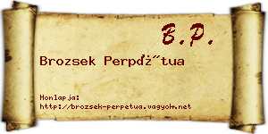 Brozsek Perpétua névjegykártya